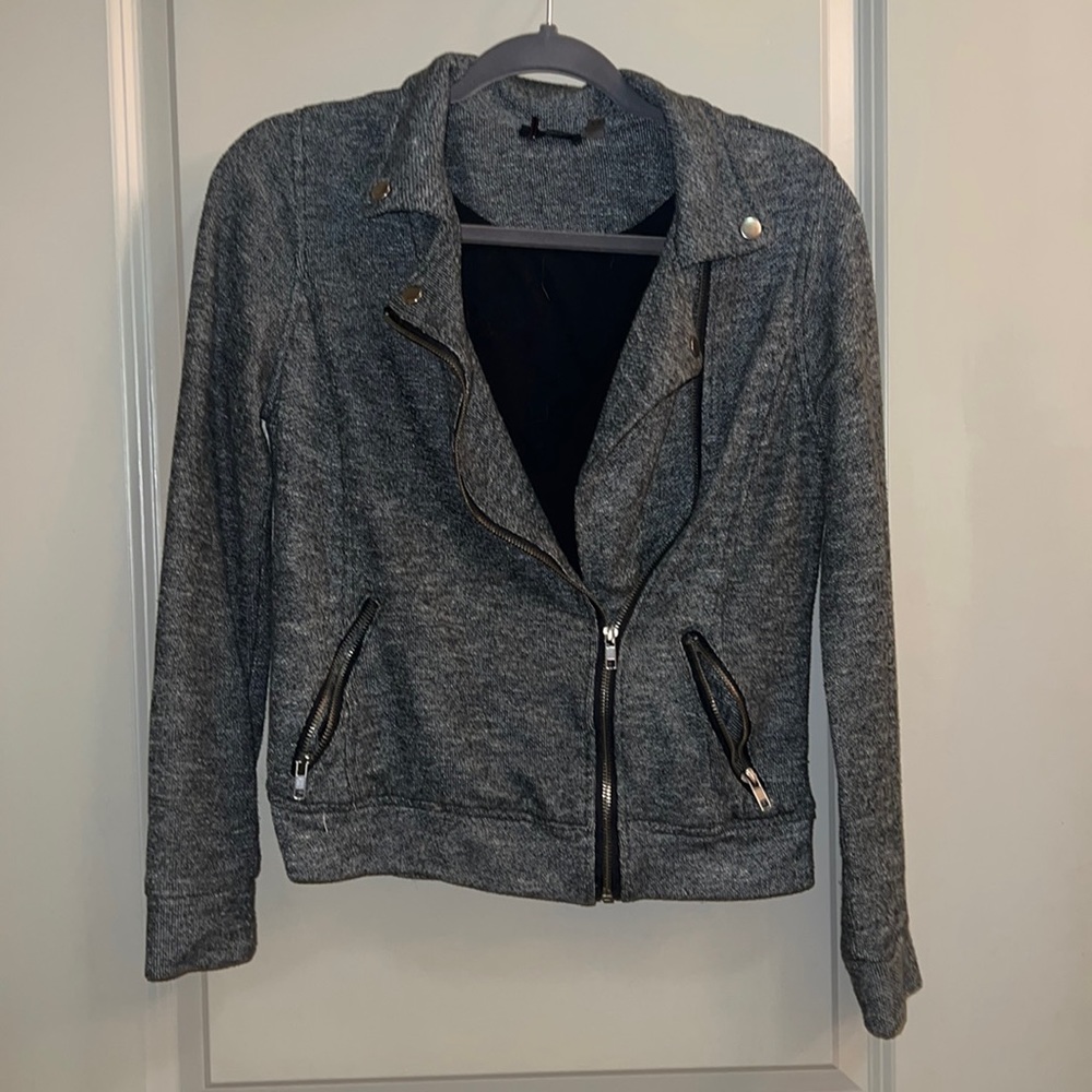 Knit biker jacket